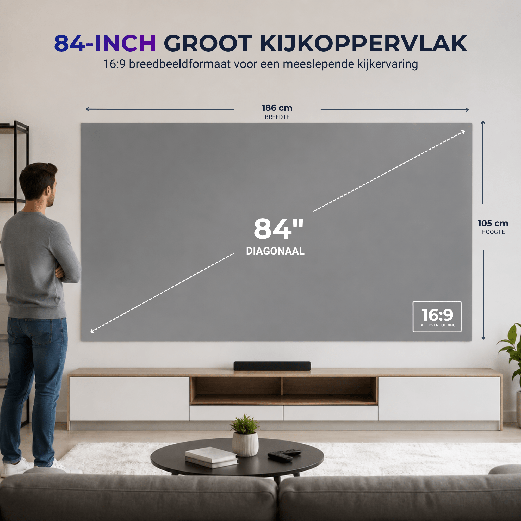 Lumenix Projectiescherm ALR Start 84 inch - Lumenix