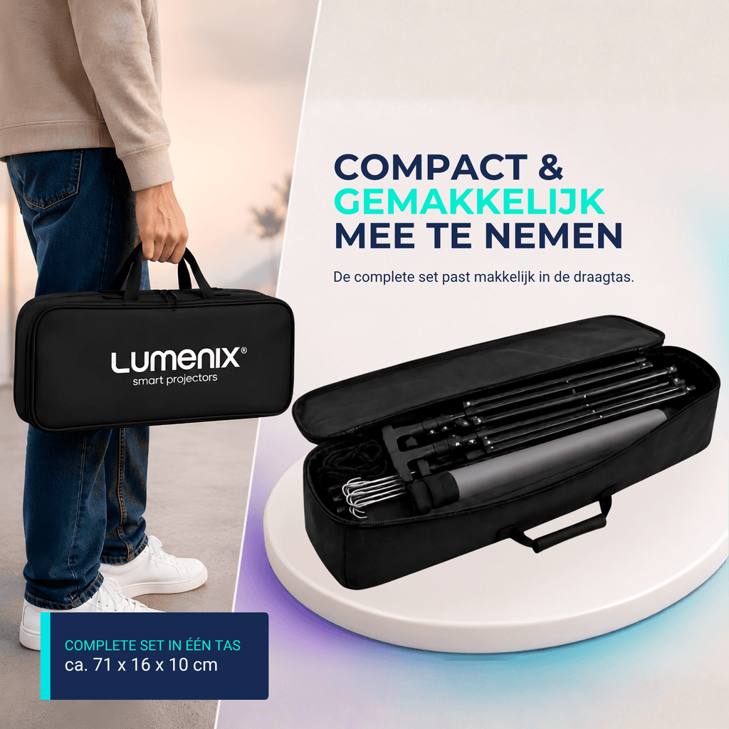 Lumenix Projectiescherm Wit Plus – 100 inch - Lumenix