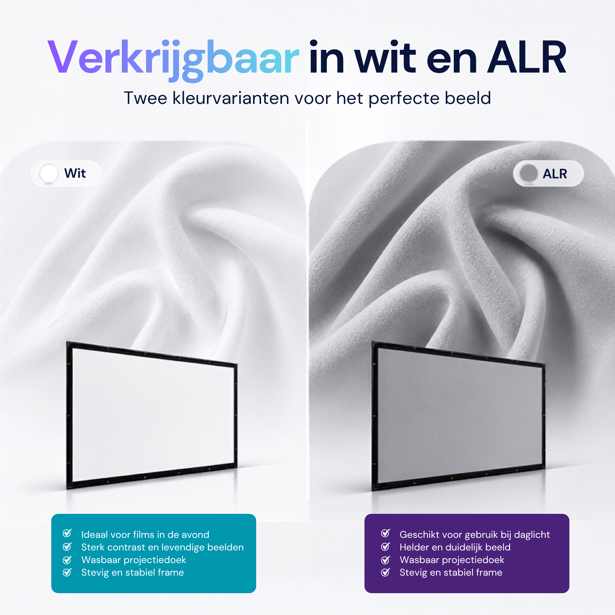 Lumenix Projectiescherm Wit Plus – 100 inch - Lumenix