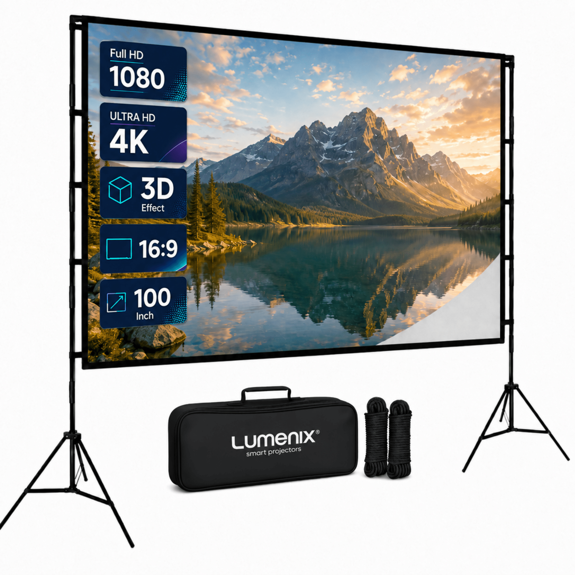 Lumenix Projectiescherm Wit Plus – 100 inch - Lumenix
