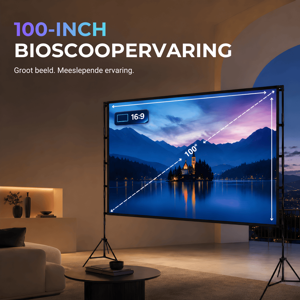 Lumenix Projectiescherm Wit Plus – 100 inch - Lumenix